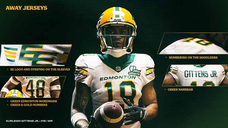 CFL Edmonton Elks Custom 2025 Away White Jersey